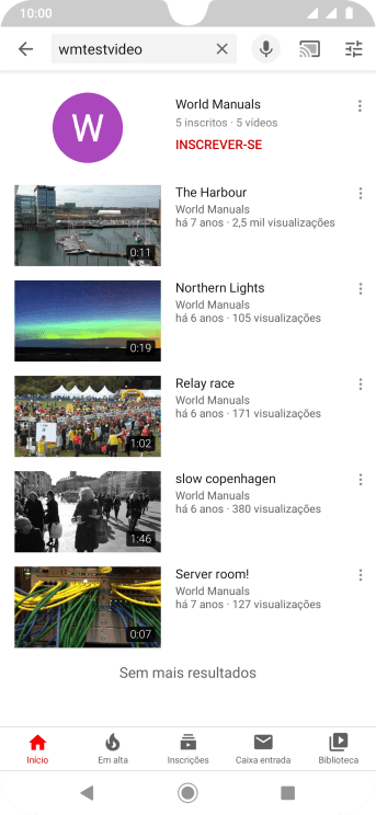 Pressione o vídeo desejado. Pressione o vídeo desejado.
