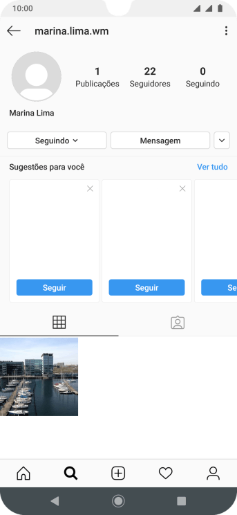 Pressione o ícone de busca. Pressione o ícone de busca.