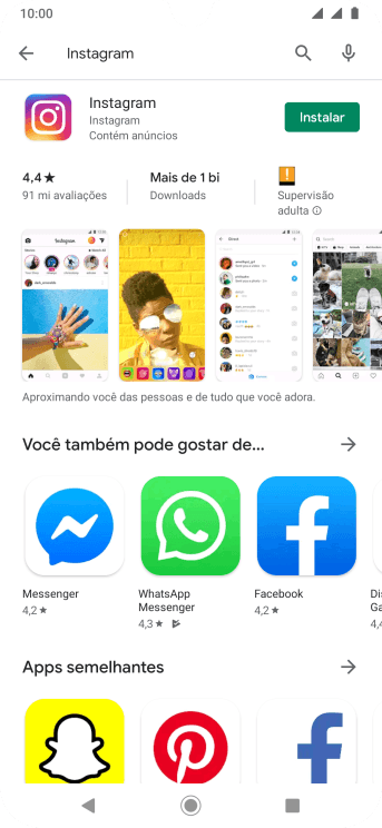 Pressione Instagram. Pressione Instagram.