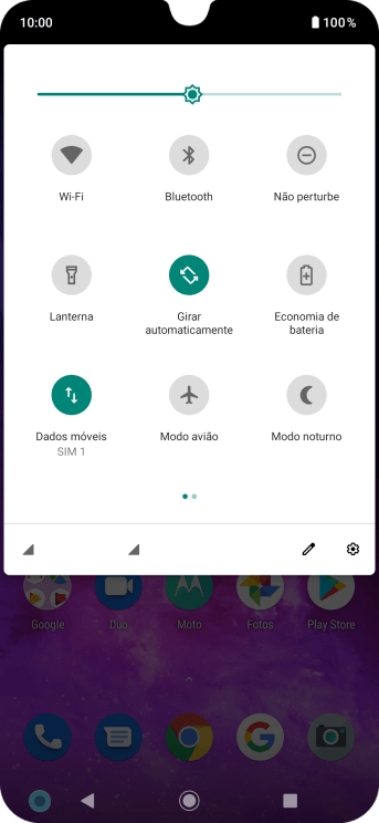 Pressione o ícone de configurações. Pressione o ícone de configurações.