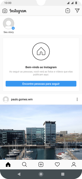Pressione o ícone de busca. Pressione o ícone de busca.