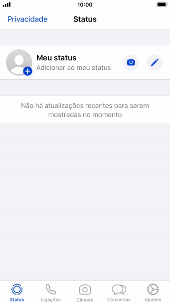 Pressione o ícone de câmera. Pressione o ícone de câmera.