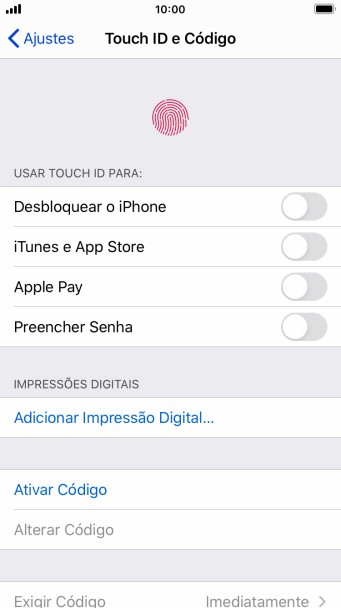 Pressione Ativar Código, e digite um código de bloqueio de sua escolha duas vezes seguidas. Pressione Ativar Código, e digite um código de bloqueio de sua escolha duas vezes seguidas.