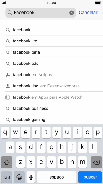 Digite Facebook, e pressione buscar. Digite Facebook, e pressione buscar.