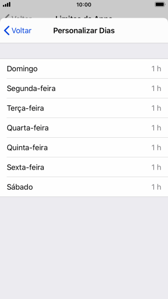 Pressione os dias desejados. Pressione os dias desejados.