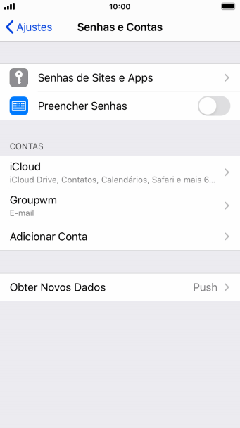 Pressione o nome da conta de e-mail que você acabou de criar. Pressione o nome da conta de e-mail que você acabou de criar.
