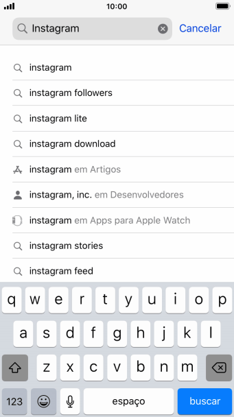 Digite Instagram, e pressione buscar. Digite Instagram, e pressione buscar.