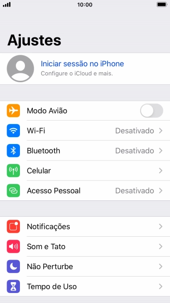 Pressione Iniciar sessão no iPhone. Pressione Iniciar sessão no iPhone.