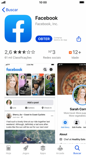 Pressione OBTER, e siga as indicações da tela para instalar o app. Pressione OBTER, e siga as indicações da tela para instalar o app.