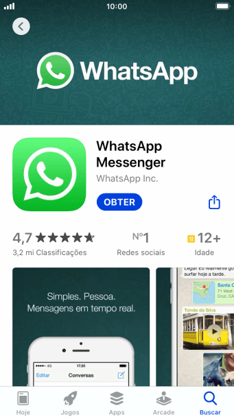Pressione OBTER, e siga as indicações da tela para instalar o app. Pressione OBTER, e siga as indicações da tela para instalar o app.