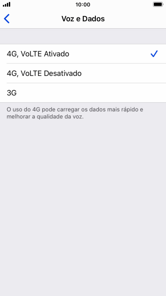 Se você quiser usar o 4G tanto para chamadas quanto para dados móveis, deve pressionar 4G, VoLTE Ativado. Se você quiser usar o 4G tanto para chamadas quanto para dados móveis, deve pressionar 4G, VoLTE Ativado.