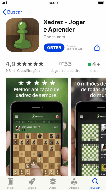 Pressione OBTER, e siga as indicações da tela para instalar o app. Pressione OBTER, e siga as indicações da tela para instalar o app.