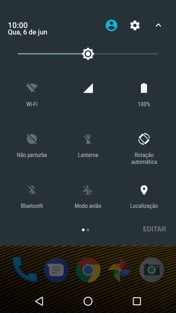 Pressione o ícone de configurações. Pressione o ícone de configurações.