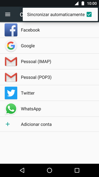 Pressione Sincronizar automaticamente. Pressione Sincronizar automaticamente.