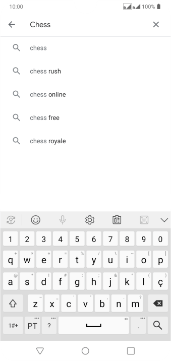 Insira o nome ou assunto do app desejado, e pressione o ícone de busca. Insira o nome ou assunto do app desejado, e pressione o ícone de busca.