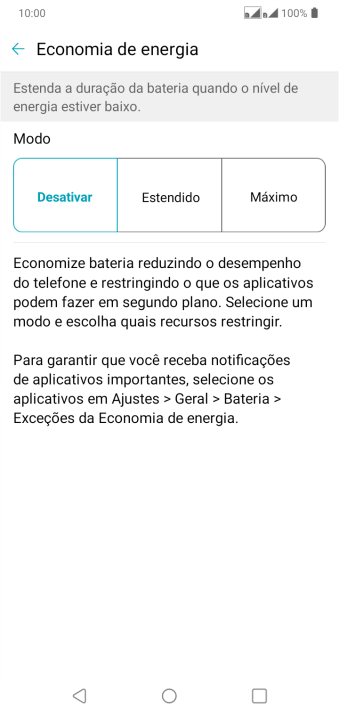Pressione a configuração desejada. Pressione a configuração desejada.