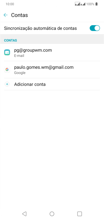 Pressione a conta de e-mail desejada. Pressione a conta de e-mail desejada.