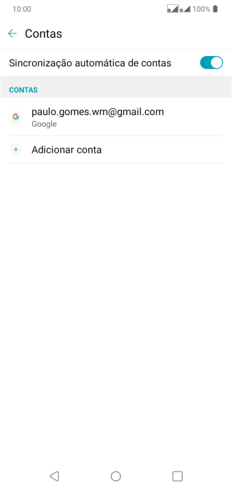 Pressione Adicionar conta. Pressione Adicionar conta.
