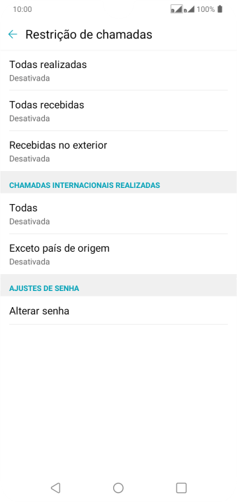 Pressione o tipo de bloqueio desejado para ativar ou desativar a função. Pressione o tipo de bloqueio desejado para ativar ou desativar a função.