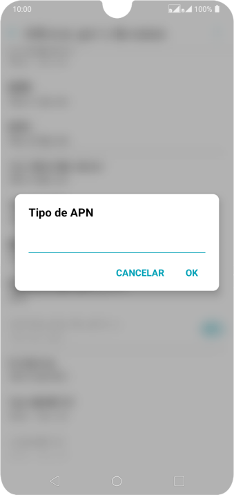Digite default e pressione OK. Digite default e pressione OK.