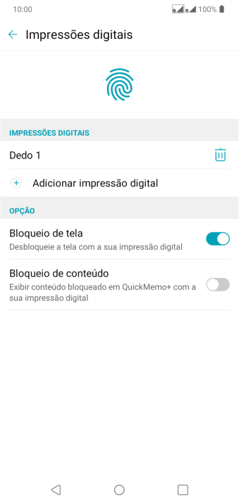 Pressione os indicadores ao lado das configurações desejadas para ativá-las ou desativá-las. Pressione os indicadores ao lado das configurações desejadas para ativá-las ou desativá-las.