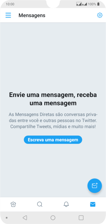 Pressione o ícone de nova mensagem. Pressione o ícone de nova mensagem.