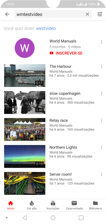 Pressione o vídeo desejado. Pressione o vídeo desejado.