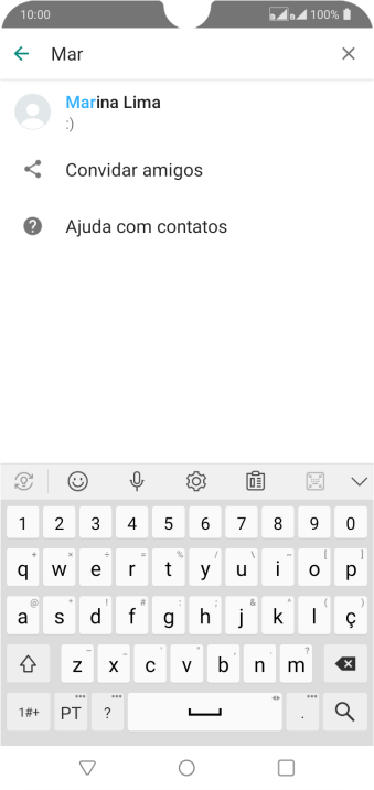 Pressione o contato desejado. Pressione o contato desejado.