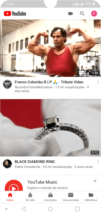 Pressione o ícone de fazer upload. Pressione o ícone de fazer upload.
