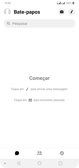 Pressione o ícone de nova mensagem. Pressione o ícone de nova mensagem.
