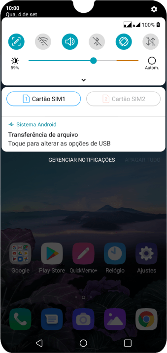 Pressione Toque para alterar as opções de USB. Pressione Toque para alterar as opções de USB.