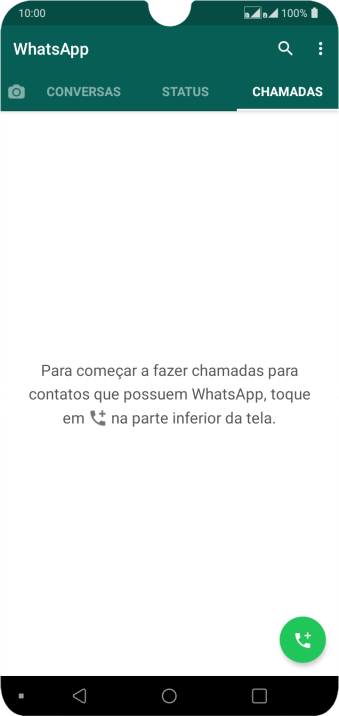 Pressione o ícone de nova chamada. Pressione o ícone de nova chamada.