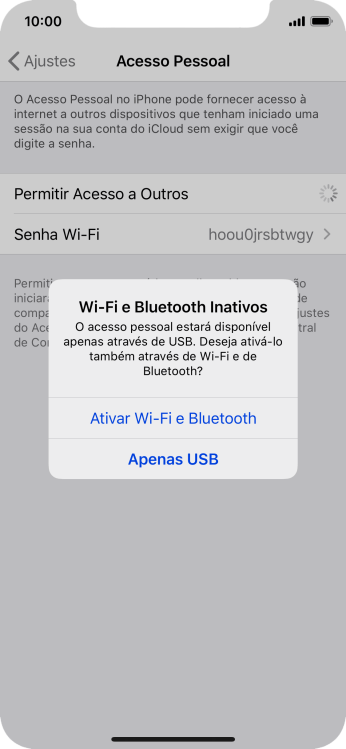 Se o Wi-Fi estiver desativado, você deve pressionar Ativar Wi-Fi e Bluetooth. Se o Wi-Fi estiver desativado, você deve pressionar Ativar Wi-Fi e Bluetooth.