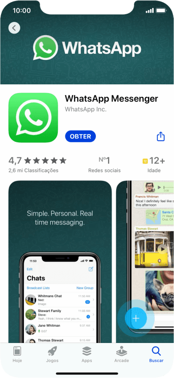 Pressione OBTER, e siga as indicações da tela para instalar o app. Pressione OBTER, e siga as indicações da tela para instalar o app.