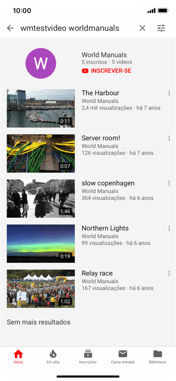 Pressione o vídeo desejado. Pressione o vídeo desejado.