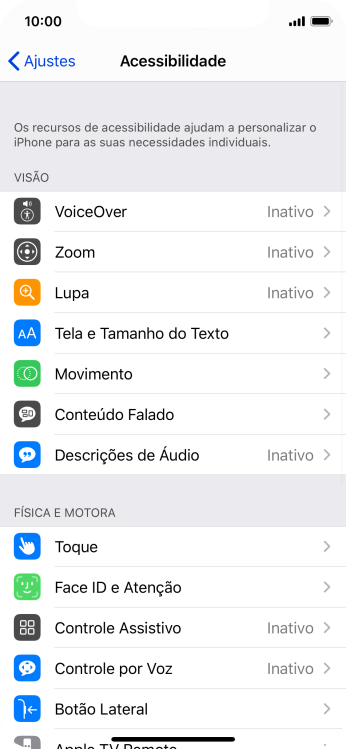 Pressione Conteúdo Falado, e siga as indicações da tela para selecionar as configurações desejadas. Pressione Conteúdo Falado, e siga as indicações da tela para selecionar as configurações desejadas.