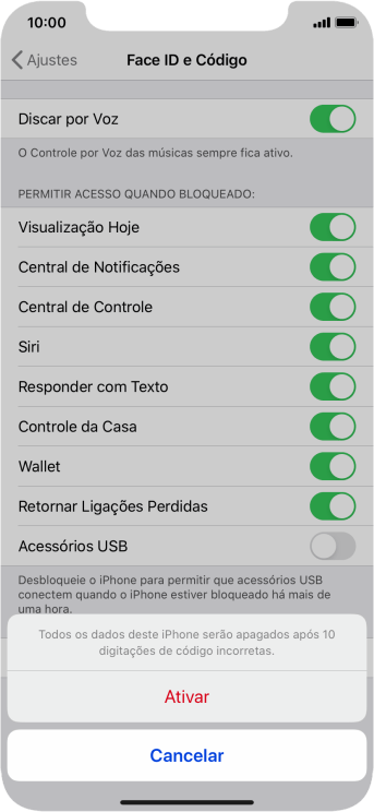 Se você quiser ativar a função, deve pressionar Ativar. Se você quiser ativar a função, deve pressionar Ativar.
