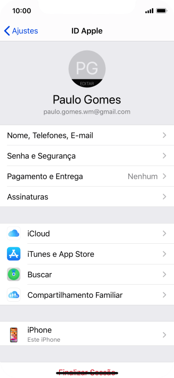 Pressione iCloud. Pressione iCloud.