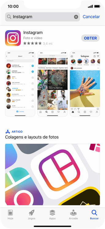 Pressione Instagram. Pressione Instagram.