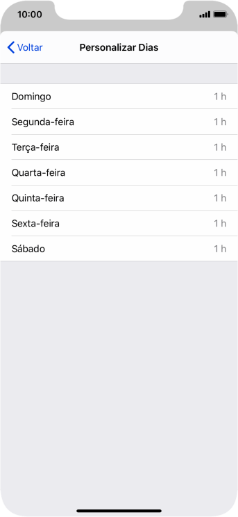 Pressione os dias desejados. Pressione os dias desejados.
