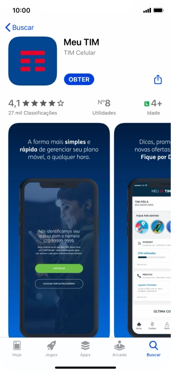 Pressione OBTER, e siga as indicações da tela para instalar o app. Pressione OBTER, e siga as indicações da tela para instalar o app.