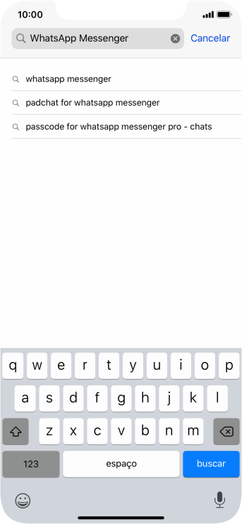 Digite WhatsApp Messenger, e pressione buscar. Digite WhatsApp Messenger, e pressione buscar.
