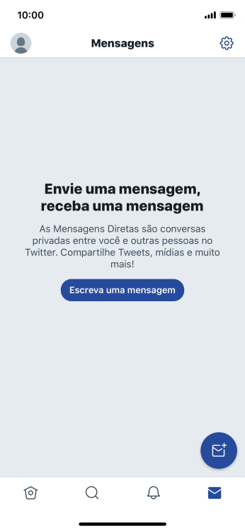 Pressione o ícone de nova mensagem. Pressione o ícone de nova mensagem.