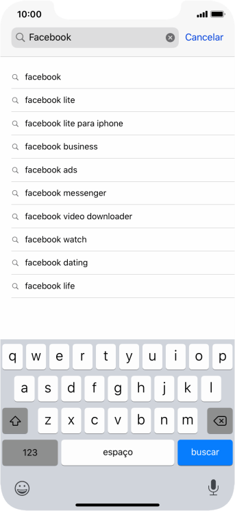 Digite Facebook, e pressione buscar. Digite Facebook, e pressione buscar.