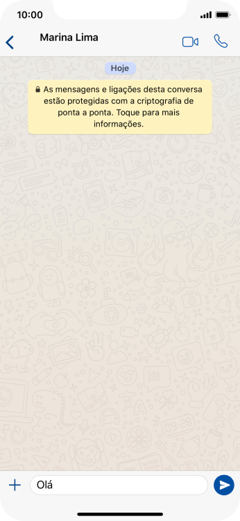 Escreva a mensagem desejada, e pressione o ícone de enviar. Escreva a mensagem desejada, e pressione o ícone de enviar.