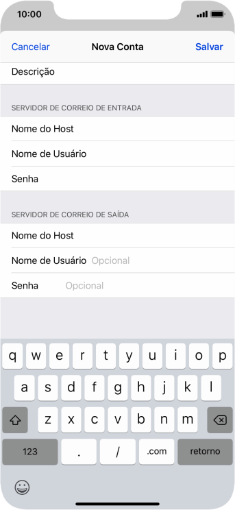 Pressione Nome de Usuário, e digite seu nome de usuário do servidor de saída de e-mail do seu mail- provedor. Pressione Nome de Usuário, e digite seu nome de usuário do servidor de saída de e-mail do seu mail- provedor.