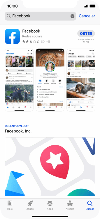Pressione Facebook. Pressione Facebook.