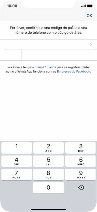 Pressione OK, e siga as instruções da tela para confirmar o número do celular. Pressione OK, e siga as instruções da tela para confirmar o número do celular.