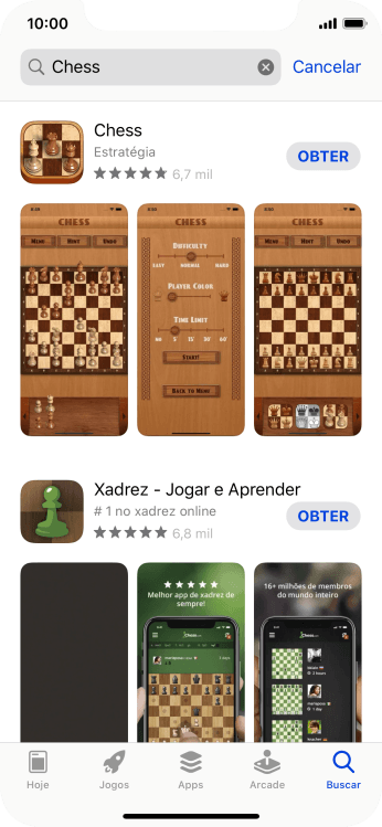 Pressione o app desejado. Pressione o app desejado.