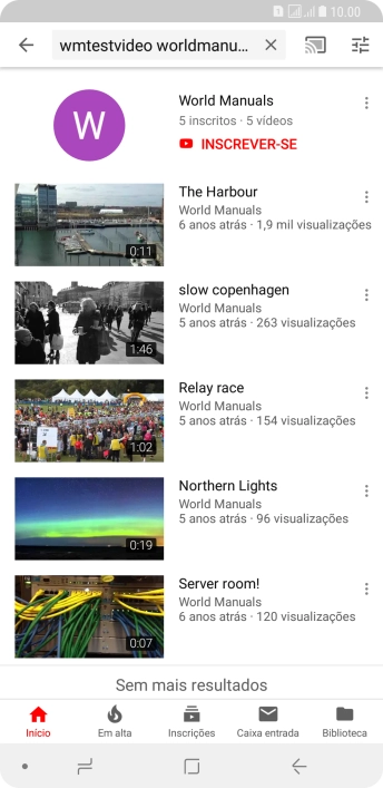 Pressione o vídeo desejado. Pressione o vídeo desejado.